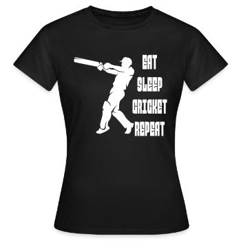 Cricket Cricket Équipe de Cricket Équipe de Cricket - T-shirt Femme - noir - Devant - AI Model Female 172 dark (172cm)