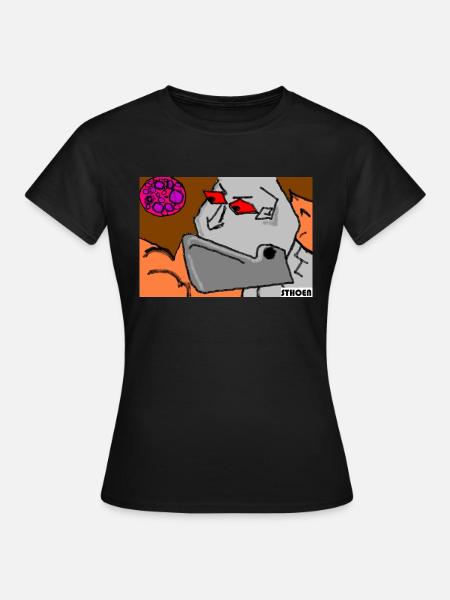 Roboter mit Sehnsucht - Frauen T-Shirt - Schwarz