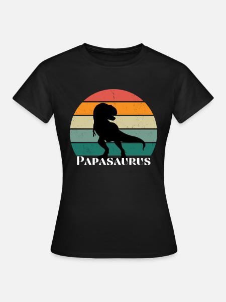 Papasaurus - Frauen T-Shirt - Schwarz