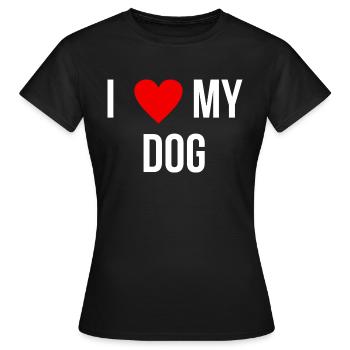 J’aime mon chien - T-shirt Femme - noir - Devant - AI Model Female 172 dark (172cm)