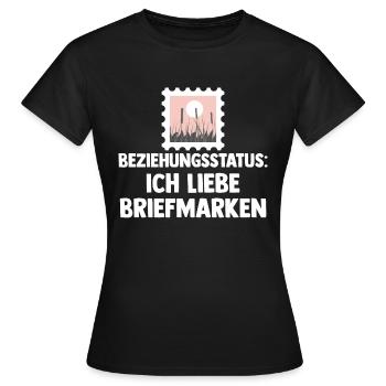 Philatelie Briefmarkensammlung Briefmarkensammler - Frauen T-Shirt - Schwarz - Vorne - AI Model Female 172 dark (172cm)
