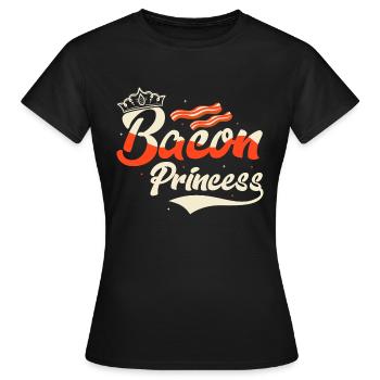 Bacon Princesse Jambon Viande de porc - T-shirt Femme - noir - Devant - AI Model Female 172 dark (172cm)