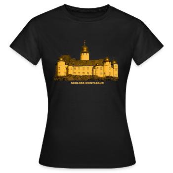 Château de Montabaur, Westerwald, Rhénanie-Palatinat - T-shirt Femme - noir - Devant - AI Model Female 172 dark (172cm)