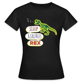 Sleepasaurus Rex magique à propos de l’au-delà - T-shirt Femme - noir - Devant - AI Model Female 172 dark (172cm)