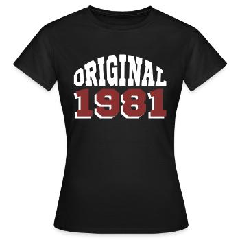 Original 1981 - Frauen T-Shirt - Schwarz - Vorne - AI Model Female 172 dark (172cm)