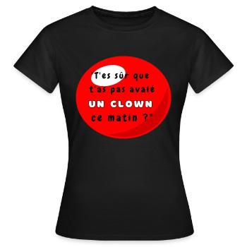 Expression drôle Nez de Clown - T-shirt Femme - noir - Devant - AI Model Female 172 dark (172cm)