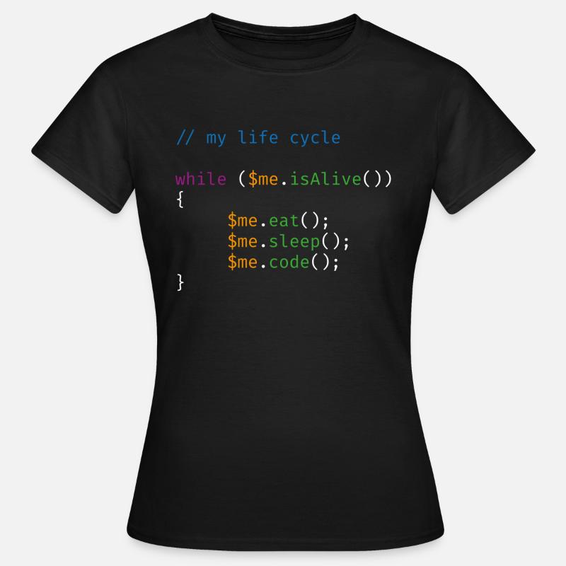 Live Cycle Code - Frauen T-Shirt - Schwarz