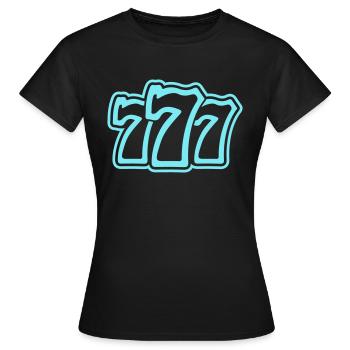 777 - Women's T-Shirt - black - Front - AI Model Female 172 dark (172cm)