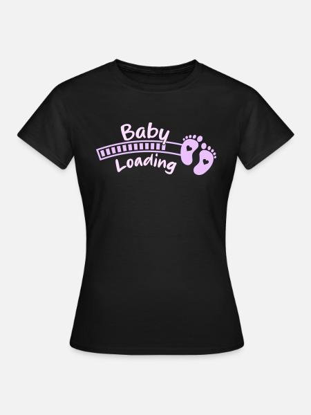 Baby Loading - Frauen T-Shirt - Schwarz