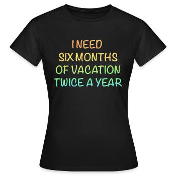 Vacation - Women's T-Shirt - black - Front - AI Model Female 172 dark (172cm)
