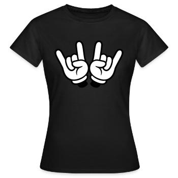 Signe de la main du parti - T-shirt Femme - noir - Devant - AI Model Female 172 dark (172cm)