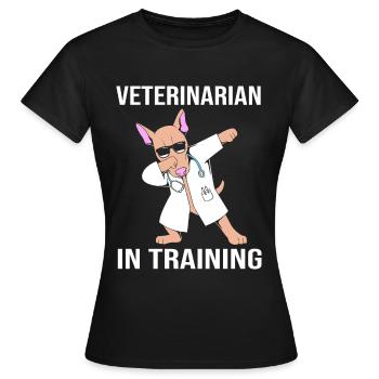 Vétérinaire Médecine vétérinaire Vétérinaire Vétérinaire - T-shirt Femme - noir - Devant - AI Model Female 172 dark (172cm)