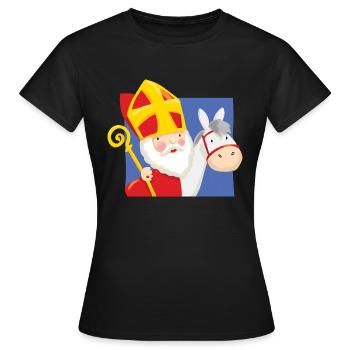 Sinterklaas op Schimmel - Women's T-Shirt - black - Front - AI Model Female 172 dark (172cm)