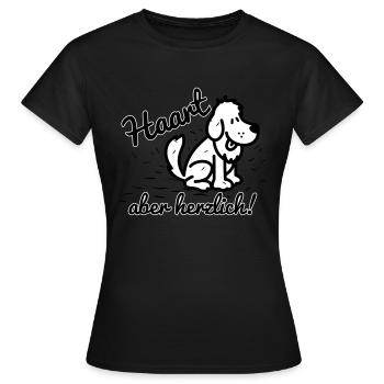 Haart - aber herzlich - Frauen T-Shirt - Schwarz - Vorne - AI Model Female 172 dark (172cm)