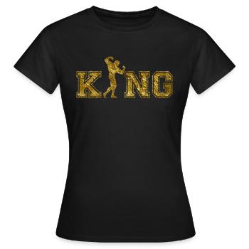 Fitness Bodybuilder King - Women's T-Shirt - black - Front - AI Model Female 172 dark (172cm)