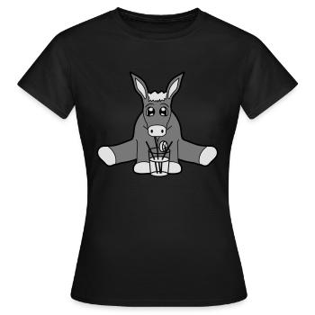 drink cocktail drink thirst holiday alcohol delicious - Women's T-Shirt - black - Front - AI Model Female 172 dark (172cm)