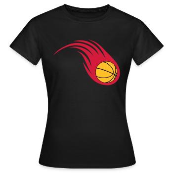 boule de feu de basket-ball - T-shirt Femme - noir - Devant - AI Model Female 172 dark (172cm)