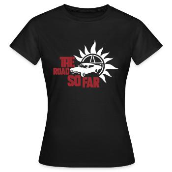 THE ROAD SO FAR, CADEAU - T-shirt Femme - noir - Devant - AI Model Female 172 dark (172cm)