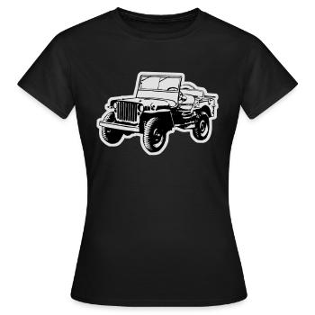 Willys Jeep - T-shirt Femme - noir - Devant - AI Model Female 172 dark (172cm)