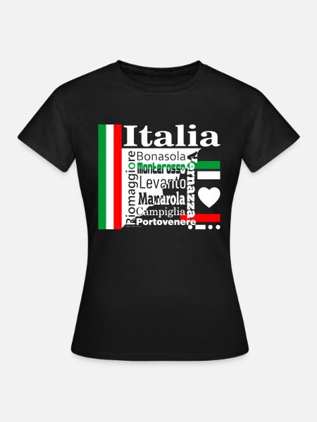 Italia Cinque Terre white - Dame-T-shirt - sort