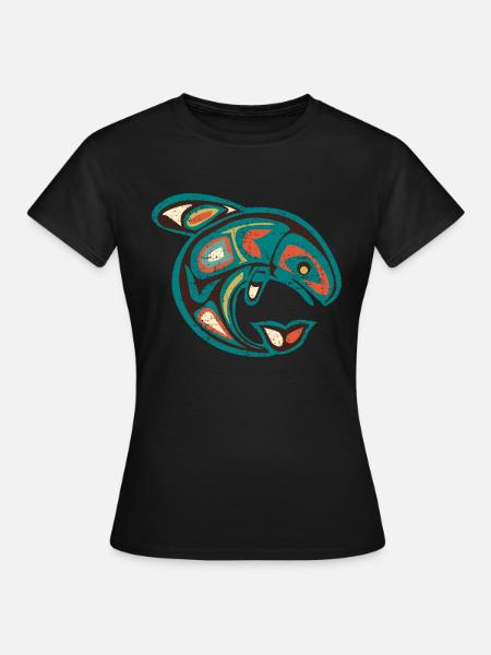 Native American Totem ORCA Killer Whale 1 - Dame-T-shirt - sort