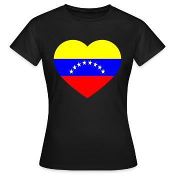 Venezuela amour amour - T-shirt Femme - noir - Devant - AI Model Female 172 dark (172cm)