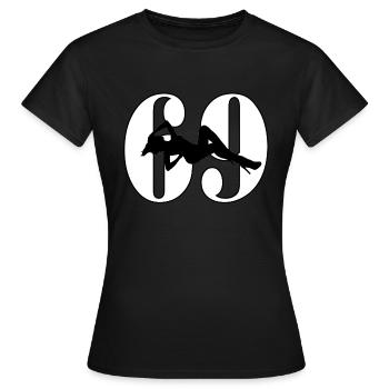69 - T-shirt Femme - noir - Devant - AI Model Female 172 dark (172cm)