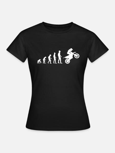 Affe Evolution motocross - Frauen T-Shirt - Schwarz