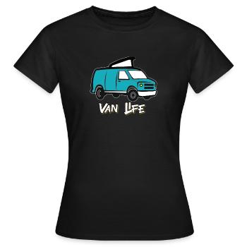 Van life / Nomadlife VANLIFER NOMADS - T-shirt Femme - noir - Devant - AI Model Female 172 dark (172cm)
