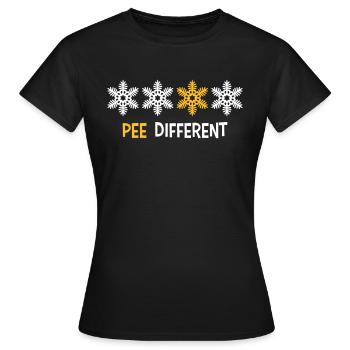Pipi différent jaune - T-shirt Femme - noir - Devant - AI Model Female 172 dark (172cm)