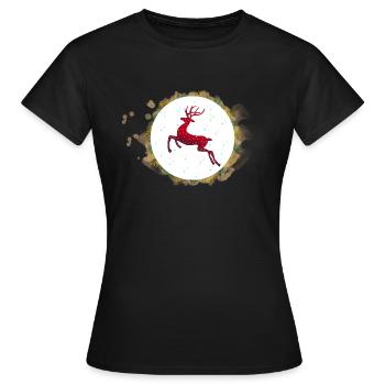 Weihnachtsrentier - Frauen T-Shirt - Schwarz - Vorne - AI Model Female 172 dark (172cm)