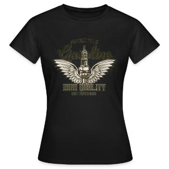 essence de moto - T-shirt Femme - noir - Devant - AI Model Female 172 dark (172cm)