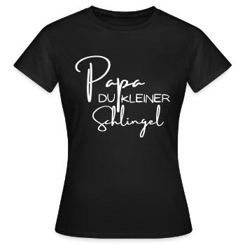 Papa du kleiner Schlingel - Frauen T-Shirt - Schwarz - Vorne - AI Model Female 172 dark (172cm)