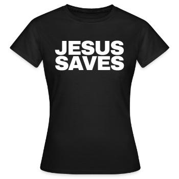 Jesus Saves - Women's T-Shirt - black - Front - AI Model Female 172 dark (172cm)