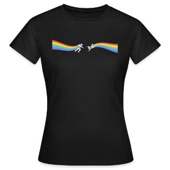 Pride astronaute Arc-en-ciel LGBT CSD Gay Cadeau - T-shirt Femme - noir - Devant - AI Model Female 172 dark (172cm)