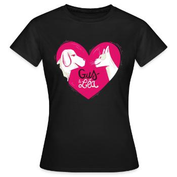 Gus & Léa complices pour toujours - T-shirt Femme - noir - Devant - AI Model Female 172 dark (172cm)