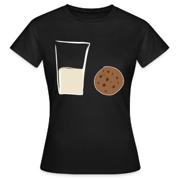biscuit au lait de soja - T-shirt Femme - noir - Devant - AI Model Female 172 dark (172cm)
