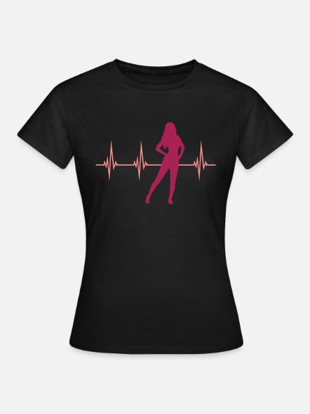Puls Hot Girl - Frauen T-Shirt - Schwarz
