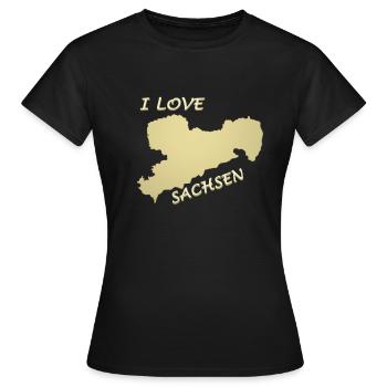 J’aime la Saxe - T-shirt Femme - noir - Devant - AI Model Female 172 dark (172cm)