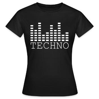Musique techno - T-shirt Femme - noir - Devant - AI Model Female 172 dark (172cm)