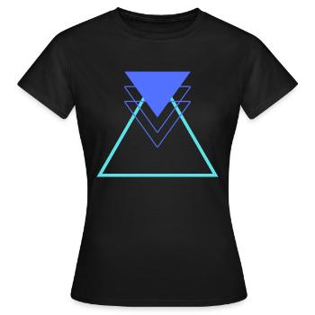 Triangle Blue Light Blue Abstract Geometric - Women's T-Shirt - black - Front - AI Model Female 172 dark (172cm)