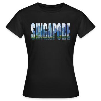 Singapour - T-shirt Femme - noir - Devant - AI Model Female 172 dark (172cm)
