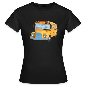 Bus jaune animaux ecole - T-shirt Femme - noir - Devant - AI Model Female 172 dark (172cm)