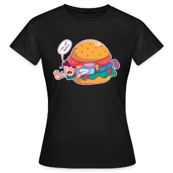 Burger essen Zutat Männer Burger essen Zutat Männe - Frauen T-Shirt - Schwarz - Vorne - AI Model Female 172 dark (172cm)