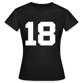 Anzahl 18 - Frauen T-Shirt - Schwarz - Vorne - AI Model Female 172 dark (172cm)