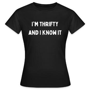 je suis économe et je le sais - T-shirt Femme - noir - Devant - AI Model Female 172 dark (172cm)