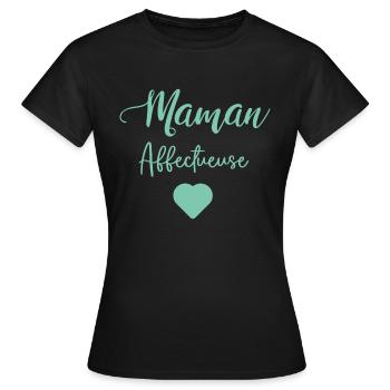maman affectueuse - T-shirt Femme - noir - Devant - AI Model Female 172 dark (172cm)