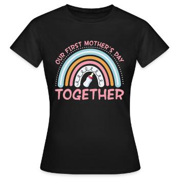Notre première fête des mères Fête des mères Maman - T-shirt Femme - noir - Devant - AI Model Female 172 dark (172cm)