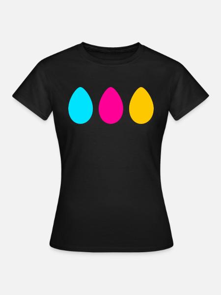 Drei Ostereier - Frauen T-Shirt - Schwarz