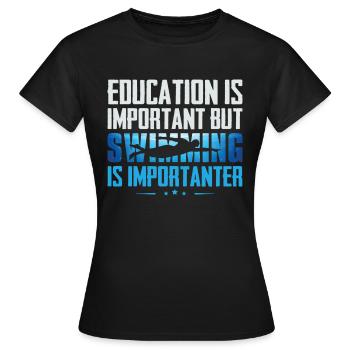 Schwimmshirt lustige Zitate sagen Schwimmer Geschenke - Frauen T-Shirt - Schwarz - Vorne - AI Model Female 172 dark (172cm)